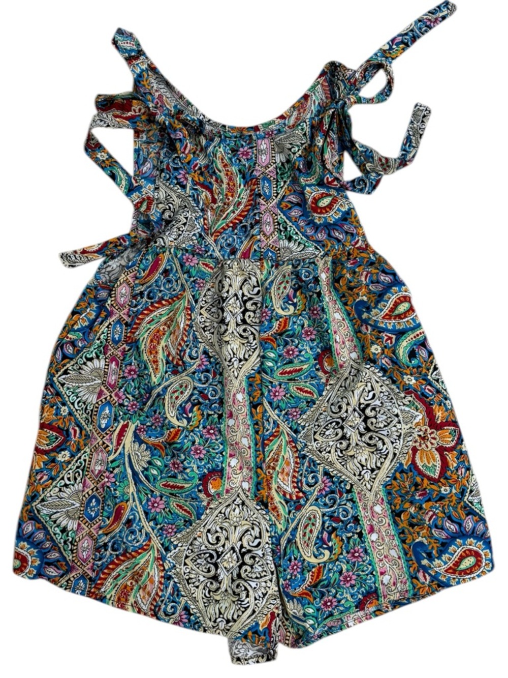Cupshe Paisley Scoop Neck Tie Shoulder Wide Leg Romper multicolor Size Small